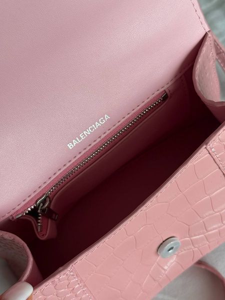 Balenciaga Hourglass Handbag Small in Crocodile Embossed Calfsk Pink Оригінальна Коробка B2234 фото