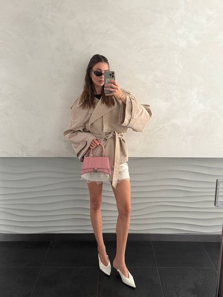 Balenciaga Hourglass Handbag Small in Crocodile Embossed Calfsk Pink Оригінальна Коробка B2234 фото