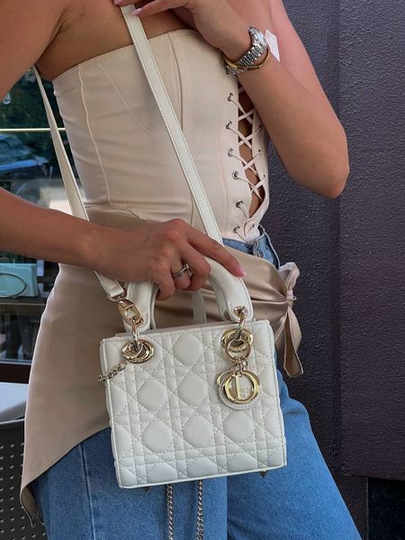Mini Lady Dior Bag Latte Cannage Lambskin WHITE [магнітна бренд коробка] pr0074 фото