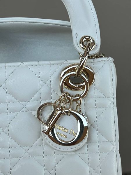 Mini Lady Dior Bag Latte Cannage Lambskin WHITE [магнітна бренд коробка] pr0074 фото