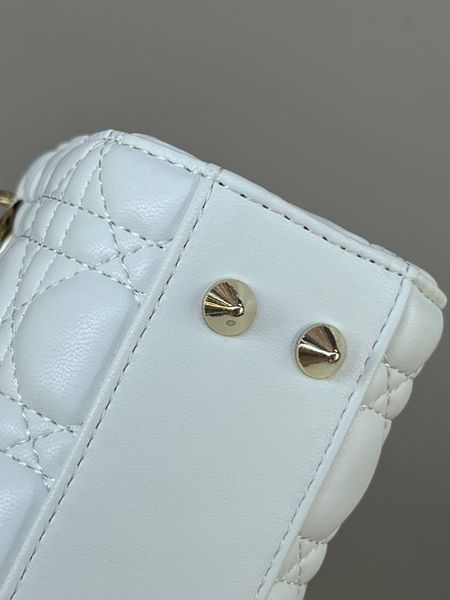 Mini Lady Dior Bag Latte Cannage Lambskin WHITE [магнітна бренд коробка] pr0074 фото