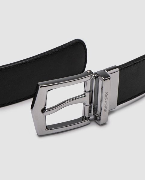 Burberry Reversible Grainy Leather Belt &mdash; двосторонній шкіряний ремінь Silver 6617043 фото