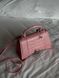 Balenciaga Hourglass Handbag Small in Crocodile Embossed Calfsk Pink Оригінальна Коробка B2234 фото 12