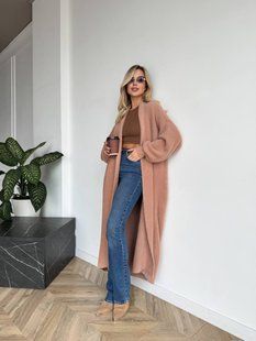 Обʼємний подовжений кардиган 2476 фото