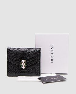 Bvlgari Serpenti Forever Trifold Wallet Black 881984 фото