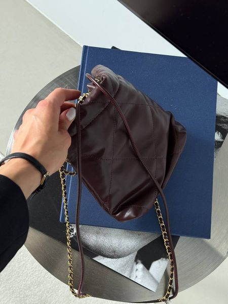 Chanel Burgundy Quilted Calfskin Mini 20 Bag Gold Hardware Магнітна Коробка pr2122 фото