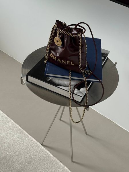 Chanel Burgundy Quilted Calfskin Mini 20 Bag Gold Hardware Магнітна Коробка pr2122 фото