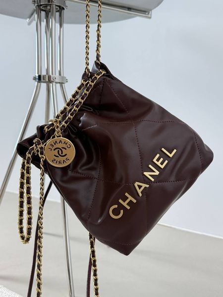 Chanel Burgundy Quilted Calfskin Mini 20 Bag Gold Hardware Магнітна Коробка pr2122 фото