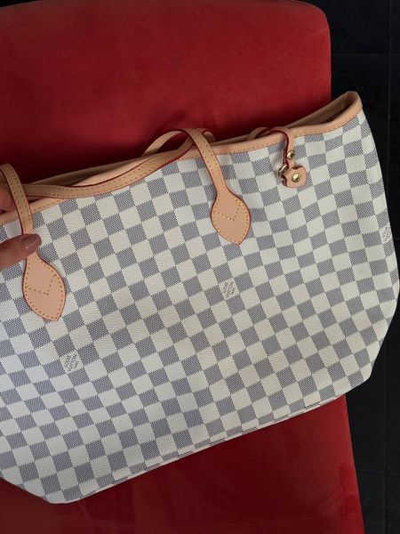 Louis Vuitton Neverfull MM Damier Azur Rose Beige [брендована коробка] pr0131 фото