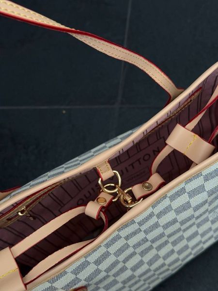 Louis Vuitton Neverfull MM Damier Azur Rose Beige [брендована коробка] pr0131 фото
