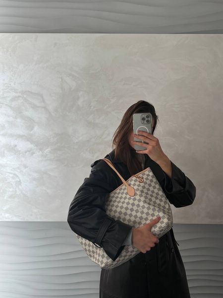 Louis Vuitton Neverfull MM Damier Azur Rose Beige [брендована коробка] pr0131 фото