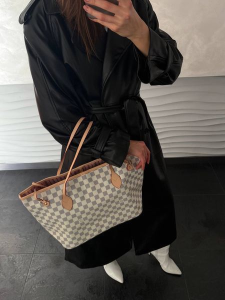 Louis Vuitton Neverfull MM Damier Azur Rose Beige [брендована коробка] pr0131 фото