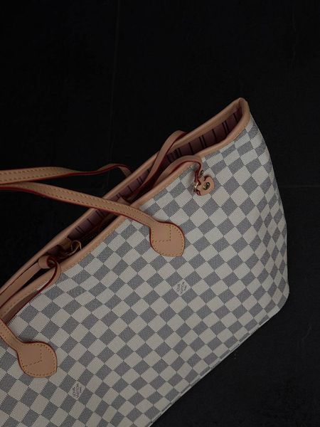 Louis Vuitton Neverfull MM Damier Azur Rose Beige [брендована коробка] pr0131 фото