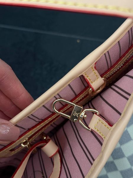 Louis Vuitton Neverfull MM Damier Azur Rose Beige [брендована коробка] pr0131 фото