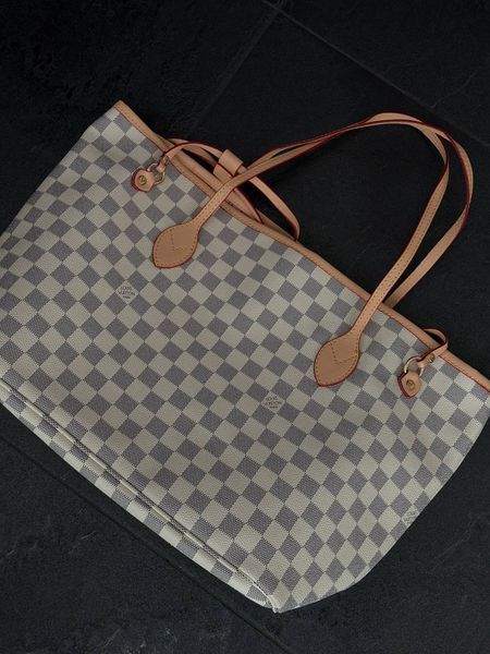 Louis Vuitton Neverfull MM Damier Azur Rose Beige [брендована коробка] pr0131 фото
