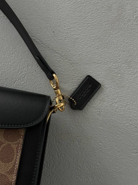 Сoach Tabby Shoulder Bag Signature Canvas Black/BriwnГЛАДКА ШКІРА [крафтова коробка] pr10011 фото