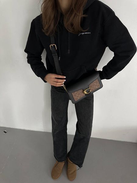Сoach Tabby Shoulder Bag Signature Canvas Black/BriwnГЛАДКА ШКІРА [крафтова коробка] pr10011 фото