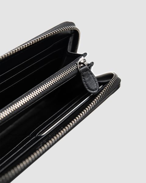 Гаманець Bottega Veneta Intrecciato Piccolo Zip із плетеної гладкої шкіри у чорному кольорі 8818404 фото