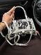 Balenciaga Hourglass Handbag Small in Crocodile Embossed Calfsk White/Black pr1061 фото 4