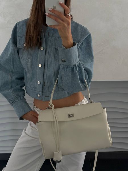 Balenciaga Rodeo Large White/Silver B2109 фото
