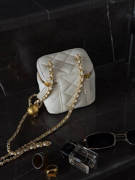 Chanel Classic White Lambskin Pearl Crush Mini Vanity Case [оригінальна коробка] pr0027 фото