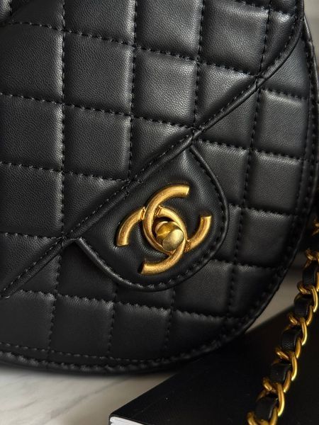 Chanel Heart Chain Clutch Bag Black Магнітна Коробка pr3001 фото