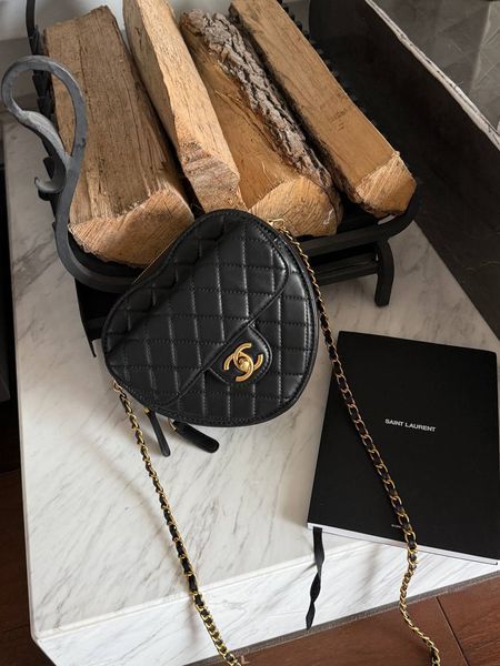 Chanel Heart Chain Clutch Bag Black Магнітна Коробка pr3001 фото