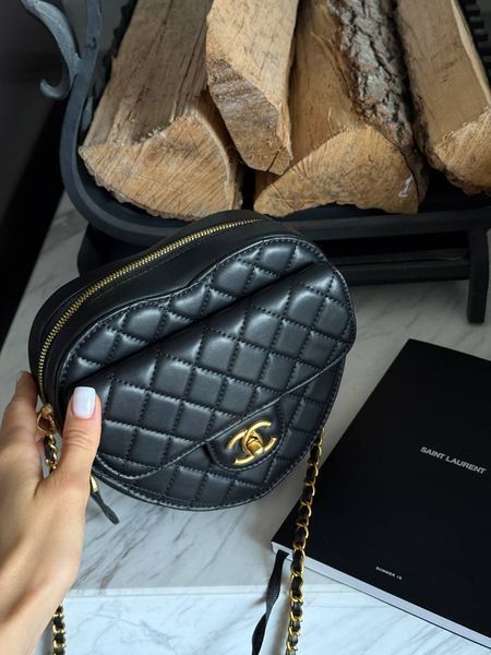 Chanel Heart Chain Clutch Bag Black Магнітна Коробка pr3001 фото