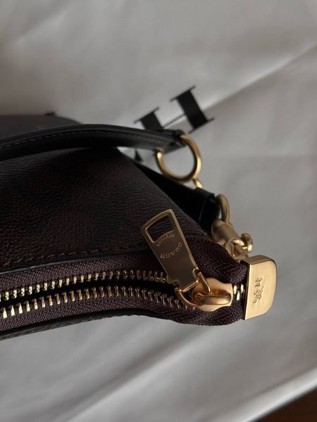 Coach Teri Shoulder Bag In Signature Canvas Brown/Black [крафтова коробка] pr97039 фото