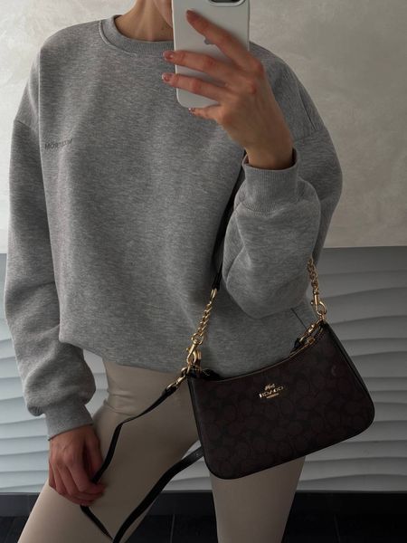 Coach Teri Shoulder Bag In Signature Canvas Brown/Black [крафтова коробка] pr97039 фото