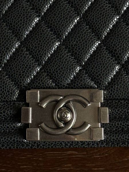 Chanel Medium Boy Black/Silver Caviar RHW Коробка магніт pr2913 фото