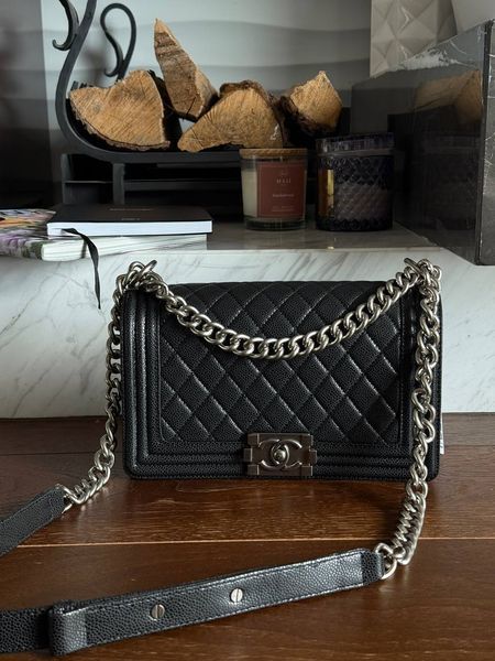 Chanel Medium Boy Black/Silver Caviar RHW Коробка магніт pr2913 фото