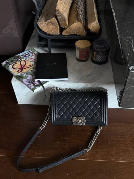 Chanel Medium Boy Black/Silver Caviar RHW Коробка магніт pr2913 фото
