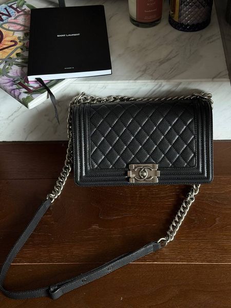 Chanel Medium Boy Black/Silver Caviar RHW Коробка магніт pr2913 фото