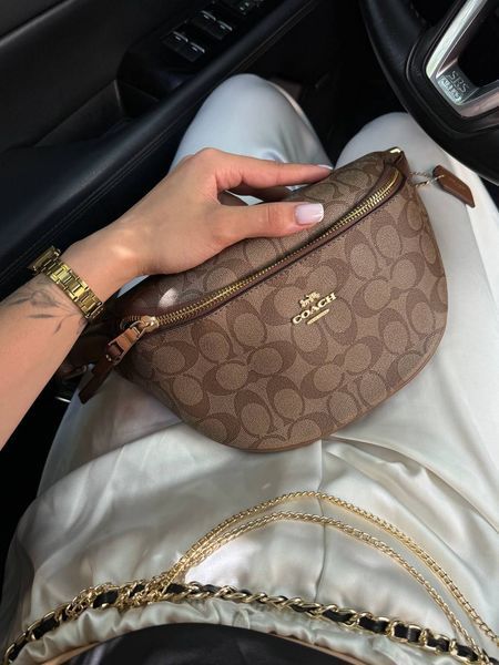 Coach Signature Belt Bag Fanny Pack Beige [оригінальна коробка] pr8726 фото