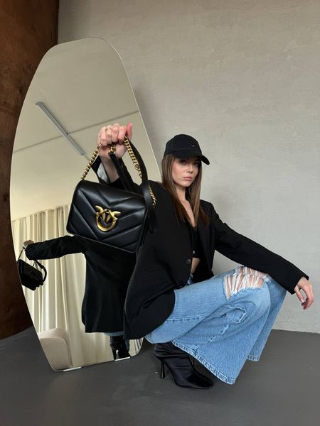Pinko Love Click Classic Crossbody Bag in Quilted Leather Black [оригінальна коробка] pr10249 фото