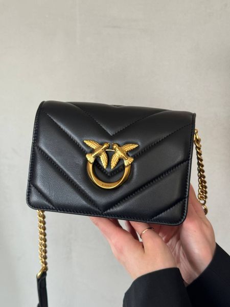 Pinko Love Click Classic Crossbody Bag in Quilted Leather Black [оригінальна коробка] pr10249 фото