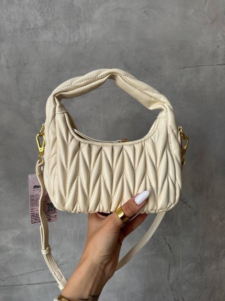 Miu Miu Wander Matelass&eacute; Nappa Leather Mini Hobo BagWhite [оригінальна брендована коробка] miu2441 фото