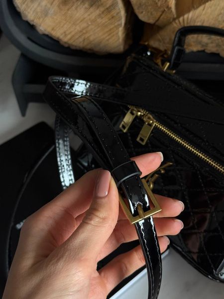 Saint Laurent Gaby Vanity Lacquered Leather Shoulder Bag Black Оригінальна коробка pr7012 фото