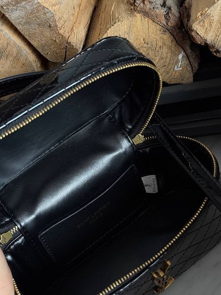 Saint Laurent Gaby Vanity Lacquered Leather Shoulder Bag Black Оригінальна коробка pr7012 фото