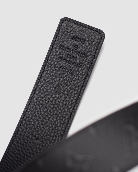 Шкіряний ремінь Louis Vuitton 40 мм Embossing Black/Black із фірмовою металевою пряжкою 6616305 фото