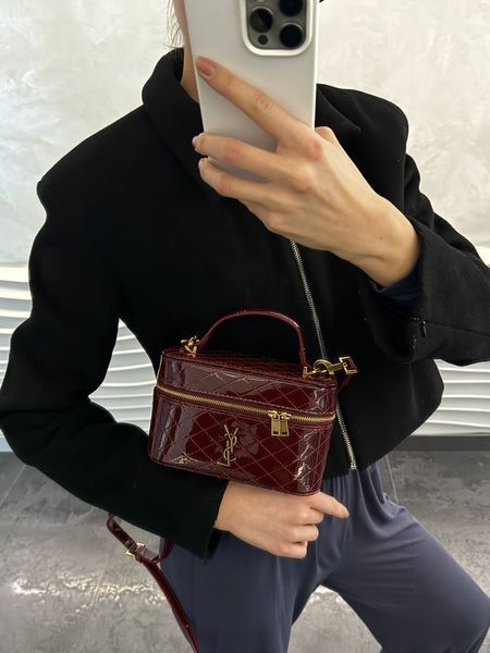 Saint Laurent Gaby Vanity Lacquered Leather Shoulder Bag Red Оригінальна коробка pr7008 фото
