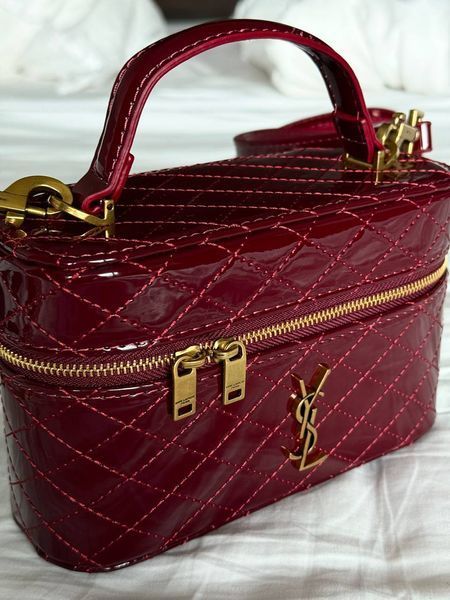 Saint Laurent Gaby Vanity Lacquered Leather Shoulder Bag Red Оригінальна коробка pr7008 фото