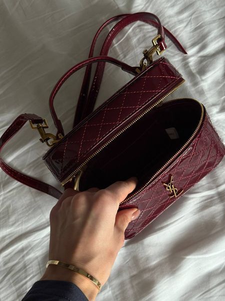 Saint Laurent Gaby Vanity Lacquered Leather Shoulder Bag Red Оригінальна коробка pr7008 фото