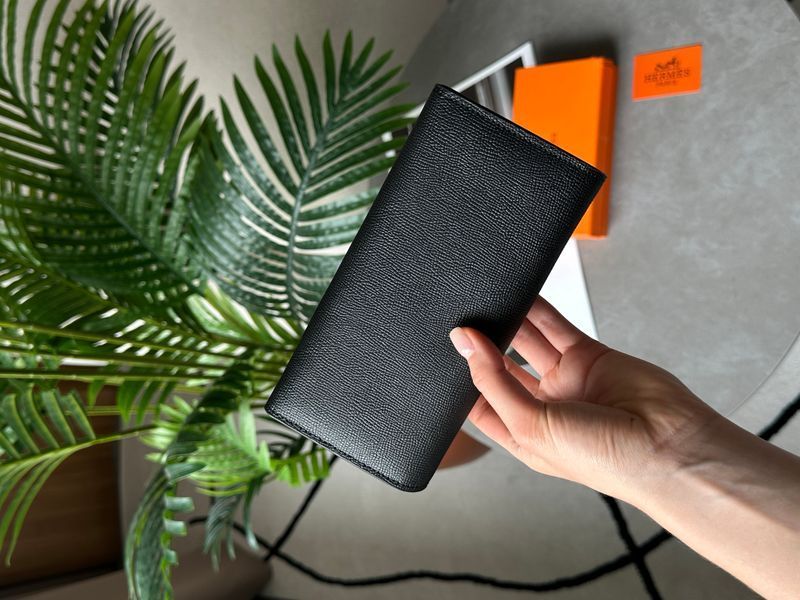 Hermes Constance Long To Go Wallet Black/Gold  882021 фото