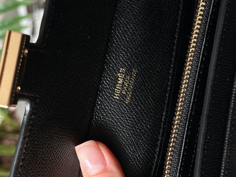 Hermes Constance Long To Go Wallet Black/Gold  882021 фото