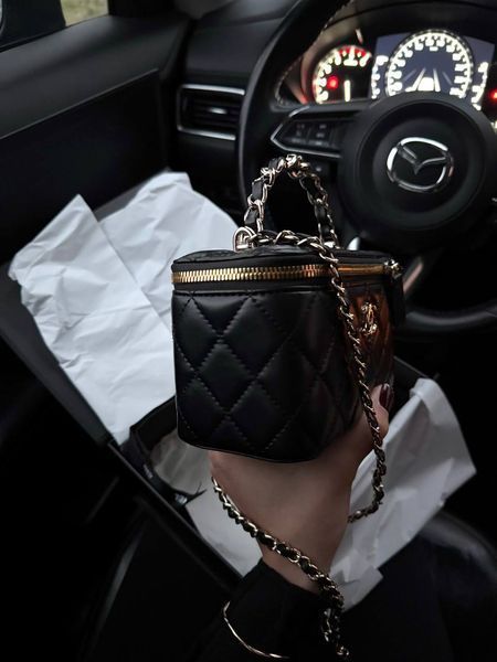 Chanel Classic Black Lambskin Pearl Crush Vanity Bag Black/Gold [оригінальна магнітна коробка] pr2066 фото