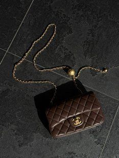 Chanel Classic 1.55 Small Single Flap in Brown/Gold Магнітна Коробка pr2998 фото
