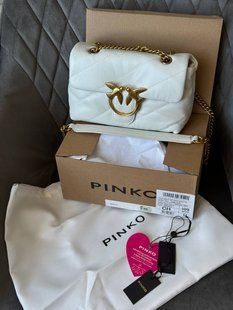 Pinko Baby Love Bag Puff Maxi Quilt White/Gold pr10246 фото