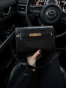 Saint Laurent Manhattan Leather Shoulder Bag Black Snake Skin Магнітна + Захисна коробка pr5129 фото